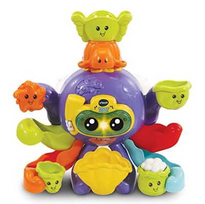 VTech 80-555204 Divertido juguete de baño interactivo con forma de pulpo para bebés que habla y canta, para niños de 1 a 5 años, multicolor (versión en alemán)