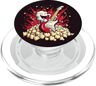 Bonito disfraz de palomitas de maíz con guitarra eléctrica PopSockets PopGrip para MagSafe