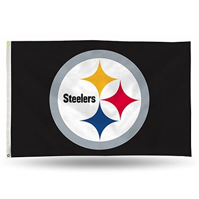 Rico Industries NFL Pittsburgh Steelers - Bandera de una sola cara con ojales de 3 pies por 5 pies