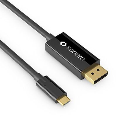 sonero UCC020-015 USB-C naar DisplayPort-kabel, 4K @60Hz met 18Gbps, USB 3.1, Alt Mode, Thunderbolt 3 compatibel voor MacBook Pro, Samsung S8, Dell XPS 15 en andere USB-C computers, 1,5m zwart