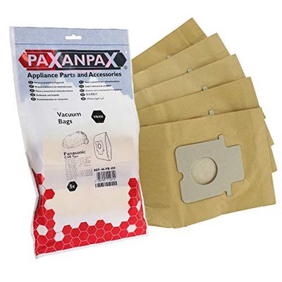 Paxanpax VB450, Compatible Paper Bags for Panasonic 'C20E' MCC, MCCG, MCE Cylinder Series (Pack of 5), Brown