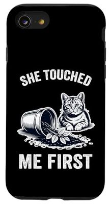 She Touched Me First Cat Plant Kitten Plants Cat Lover Case for iPhone SE (2020) / 7 / 8