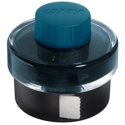 LAMY T52 inchiostro petrol 50ml - Flacone con serbatoio per l'inchiostro - Supporto in plastica con rotolo di carta assorbente