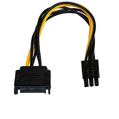 Akyga AK-CA-30 SATA Mannelijke naar PCI-E 6 pin Vrouwelijke Adapter Kabel 15cm