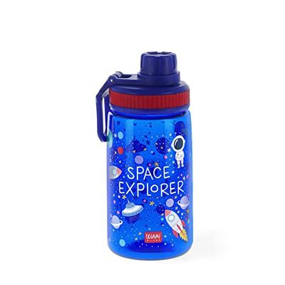 Legami - Botella para niños, ligera, cierre hermético, sin BPA, 400 ml, tema espacial