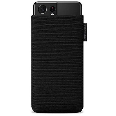 Adore June 6,8 tums mobiltelefonväska klassisk återvunnen svart kompatibel med Galaxy S21 Ultra, moderna hållbara nylontyger, tillverkade i Europa