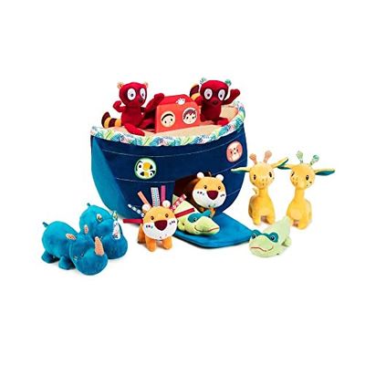 Lilliputiens - Mi Primera Arca de Noé - Juguete Educativo con Animales de Peluche - Estimula la imaginación y la motricidad - Transportable con asa - Juguete Educativo - Desde 18 Meses - 83089