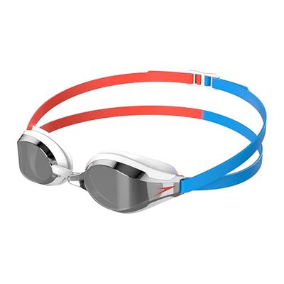 Speedo Unisex Fastskin Speedsocket 2 zwembril, competitieve racebril, anti-condens, anti-lek, sirene rood/picton blauw, eenheidsmaat