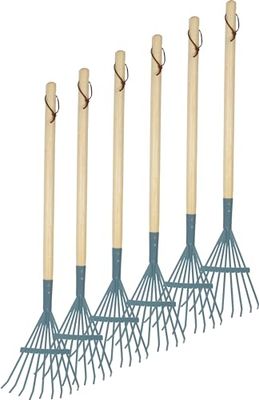 small foot Rastrelli, set da 6, blu, in legno e metallo, attrezzi da giardinaggio adatti a bambini dai 3 anni, Colore, 12543