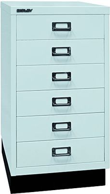 BISLEY MultiDrawer, 29-delige serie met sokkel, DIN A3, 6 laden, metaal, 645 lichtgrijs, 43,2 x 34,9 x 67 cm