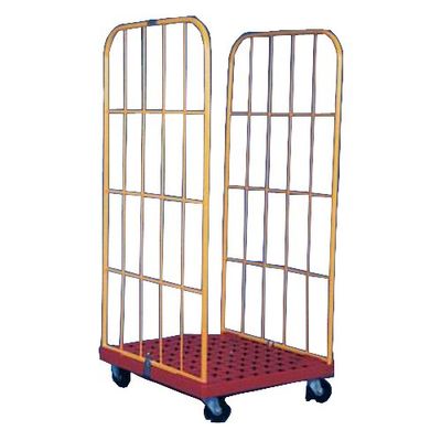 Action Handling 18.978-4-S Roll Container with Plastic Base and Shelf, 4 Sides, 500 kg Capacity, 815 mm Length x 720 mm Width x 1630 mm Height