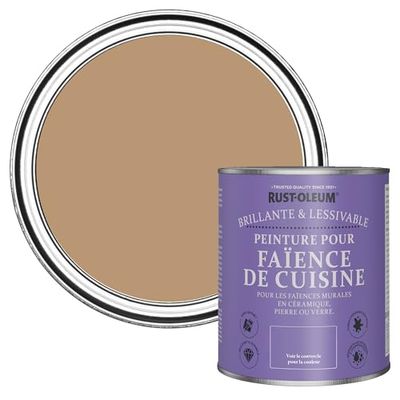Rust-Oleum Peinture Brune Résistante à l'eau pour Faïence de Cuisine, Finition Brillante - Argile 750ml