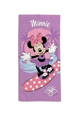 hermet, Disney Minnie Beach Towel, 70 x 140 cm, Beach or Pool Towel, 100% Soft Cotton, Practical and Lightweight
