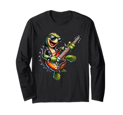 Sea Turtle Chitarra Elettrica Concerto Musica Uomini Donne Bambini Maglia a Manica
