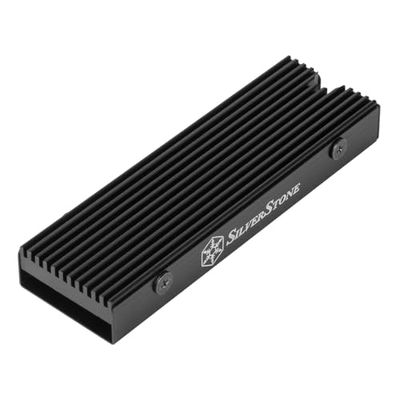 SilverStone TP05, smukły profil stop aluminium M.2 SSD zestaw chłodzący, 2280, SST-TP05B