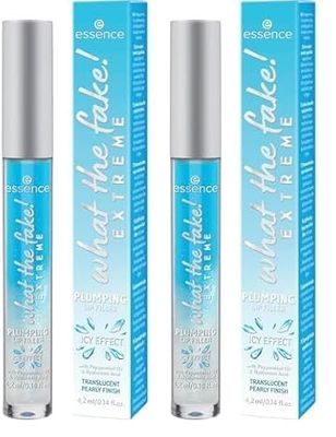 Essence Cosmetics what the fake Voluminizador labial EXTREME PLUMPING LIP FILLER, revitalizar, resultado inmediato, dar volumen, brillante, reluciente, 4.2 ml (Paquete de 2)