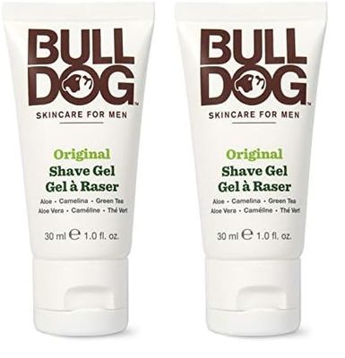 Bulldog - Mini Original Shaving Gel - Gel Rasatura Barba Uomo Formato Viaggio - 30 Ml (Confezione da 2)