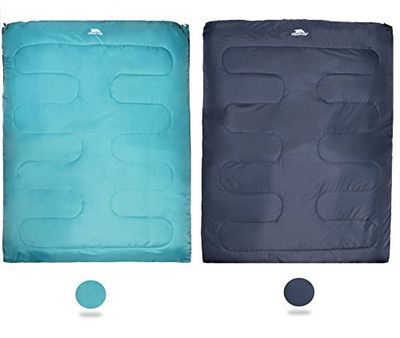 Trespass Catnap, Sacco a Pelo Doppio 3 Stagioni, Idrorepellente Unisex, Verde Giada, 180 x 140 cm