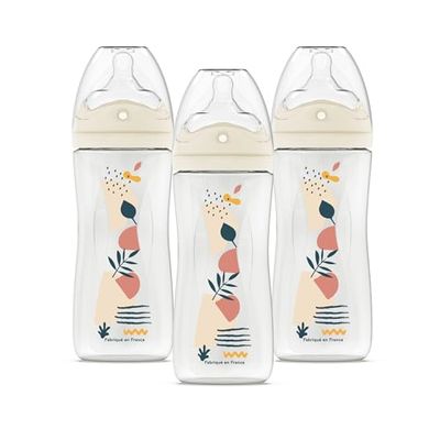 DODIE Zestaw 3 butelek wielorzędowych, antykolkowych, 330 ml, terakota