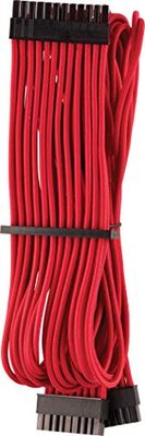 Corsair - Cable protegido de forma Individual con revestimiento ATX de 24 Clavijas Type 4 Gen 4 Premium, Rojo