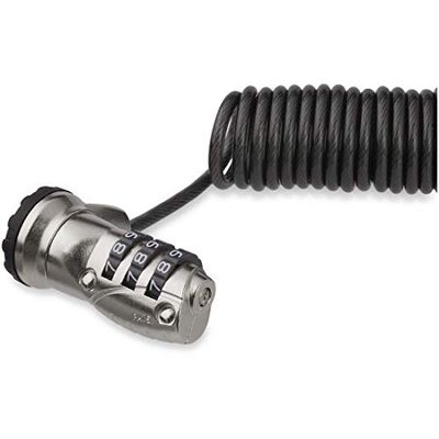 Cable de Seguridad con Combinación para Ordenador Portátil - Cable Auto Enrrollable de 1.8m - con Combinación de 3 Dígitos