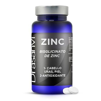 DRASANVI BISGLICINATO DE ZINC | Alta biodisponibilidad 550 mg | Suplemento de Zinc| Sistema Inmunitario y Descanso| Antioxidante y Equilibrio Hormonal | 90 comprimidos = 90 días