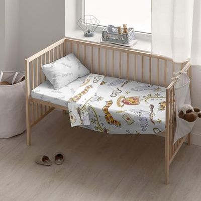 JUEGO DE SÁBANAS CON ALMOHADA Y BAJERA ESTAMPADAS 100% ALGODÓN MODELO HEDWIG PARA CUNA