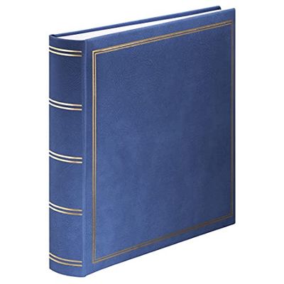 Hama Album Photo Grand Format 'Londres' 30 x 30cm (320 photos 10x15cm à coller, 80 pages blanches avec intercalaires Papier Cristal, Album Scrapbooking DIY Livre photo à Personnaliser) Bleu