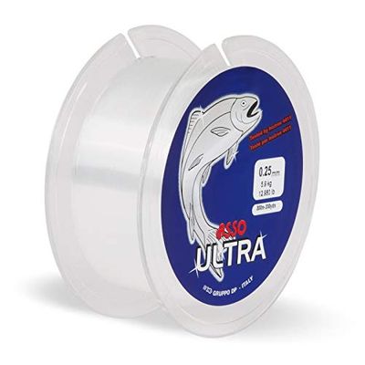 Asso 10c4050801044747c10 Ass-Sedal de Pesca monofil Profesional, 300 m, 0,25 mm, 5,90 kg, Transparente, Adultos Unisex, carbón, Normal