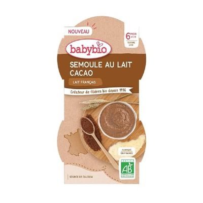 Babybio - Dessert lacté - Semoule au lait Cacao - 6+ mois