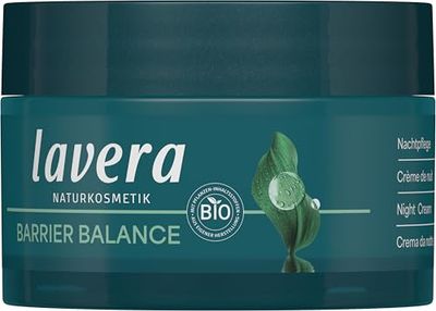 lavera Barrier Balance Crème de nuit - Crème sans alcool - sans parfum - régénération de la peau - renforce la barrière cutanée - prébiotiques - vegan - cosmétique naturelle - 50 ml