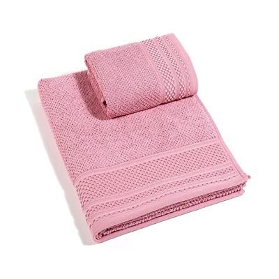 Caleffi Gim Handduk med gäst, Bomull, Rosa, CM. 40X55+60X100, 76369, Caleffi
