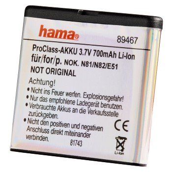 Hama - ProClass-accu Li-Ion 700mAh voor Nokia N81/N81 8GB/N82/E51