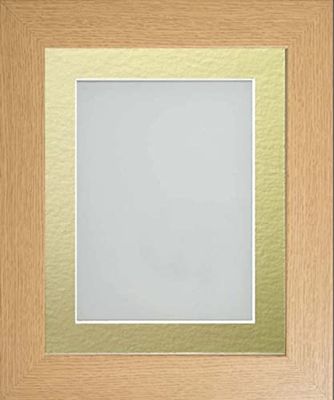 Frame Company Watson Beech Picture Photo Frame fitted with Perspex, 6x4 inch with Gold Mount for image size 4x3 inch