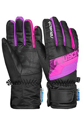 Reusch Guanti per bambini Dario R-TEX XT, nero/rosa glo, 3