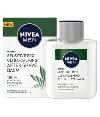 NIVEA MEN Sensitive Pro Bálsamo hidratante Aftershave (1 x 100 ml), apto para piel con barba, cuidado facial para suavizar e hidratar al instante