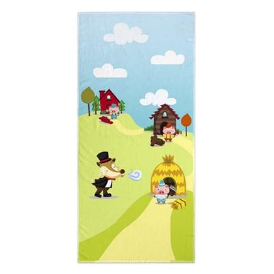 HappyFriday Asciugamano da bagno Mr Fox Piggys Multicolore 70 x 150 cm