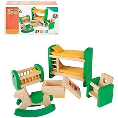 WOOMAX Ensemble de Meubles Maison de poupée en Bois pour Chambre d'enfant (46470), Citronier