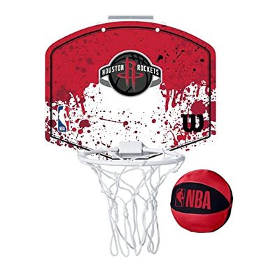 Wilson Minicanestro da Basket NBA TEAM MINI HOOP, Plastica, Bianco/Rosso (Houston Rockets)