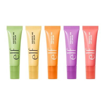 e.l.f. Squeeze Me Lip Balm 5-Pack | Multipack di Balsami Colorati, Set Idratante per Labbra Secche e Screpolate, Leggermente Colorato, Dal Sapore Delizioso, Vegano | 5x 0.21 Oz (6 g)