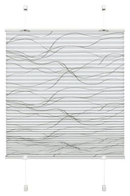 GARDINIA Persianas plissadas, cortina dobrável opaca, todas as peças de montagem incluídas, persianas plissadas Katy Wave EASYFIX presas com dois trilhos, branco, 70 x 130 cm (LxA)