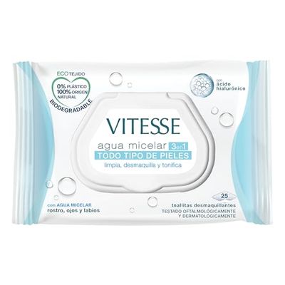 VITESSE Toallitas Desmaquillantes - Agua Micelar (25 Unidades)