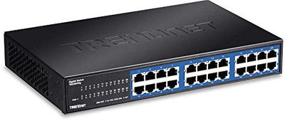 TRENDnet 24-Port Unmanaged Gigabit GREENnet Desktop Metal Switch, Ethernet Splitter, Fanless, 48 Gbps Switching Fabric, TEG-S24DG
