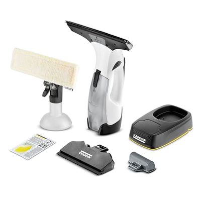 Kärcher Window Vacuum Cleaner WV 5 Plus N Battery, with Additional Battery, LED Charge Level Indicator, 2 Suction Nozzles, Spray Bottle with Microfibre Cover, 20 ml Window Cleaner Concentrate