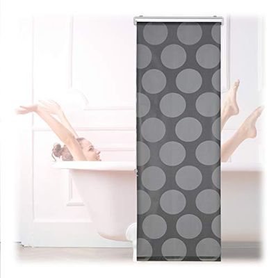 Relaxdays douchegordijn, 60 x 240 cm, gordijn voor douche & badkuip, waterafstotend, plafond & raam, grijs