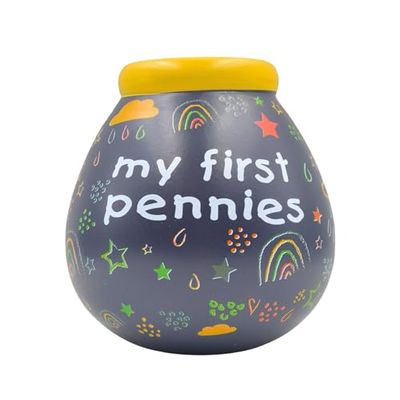 Pot Of Dreams My First Pennies, Keramisch, Zwart, 15 x14 x 14centimeters