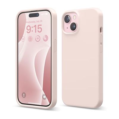 elago Liquid Silicone Hoesje Compatibel met iPhone 15 Case, Premium Siliconen, Full Body Beschermhoes [4 Lagen Schokbestendige Structuur], Anti-Kras Zachte Microvezel Voering (Lovely Roze)