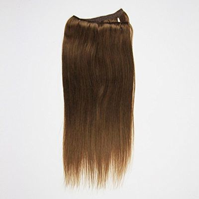 I&K 18” Onepiece QuickFit 100% Human Hair Extensions 6-Medium Brown 18 inches