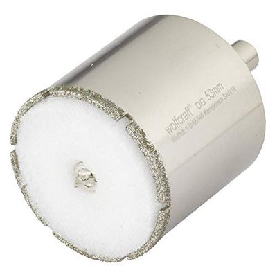 wolfcraft 5929000 - Trépan Diamant "Ceramic" Diamètre 53 mm - Queue Diamètre 10 mm avec Foret de Centrage