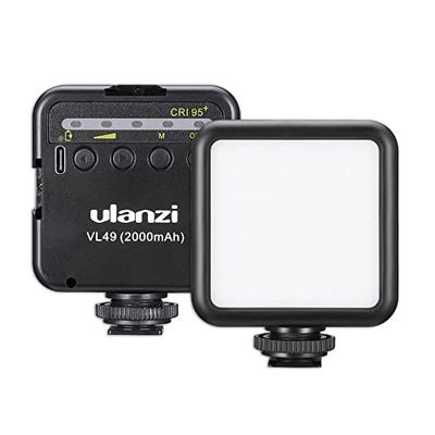 ULANZI VL49 Mini LED Lamp for Smartphone and Camera with Adjustable Brightness 5500K CR95+ and 2000mAh Battery